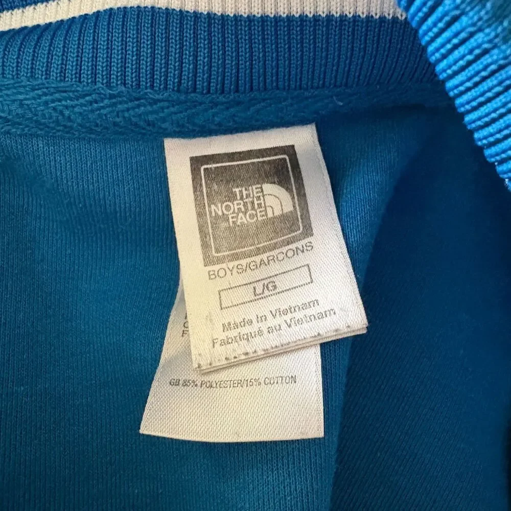 The North Face Boys Slacker Track Jacket Blue White‎ Retro Sporty Size Large